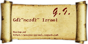 Göncző Izrael névjegykártya